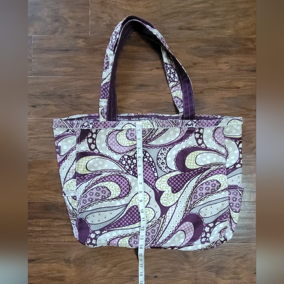 Thirty One Retro Metro Paisley Purple Canvas Tote Bag - Picture 9 of 11